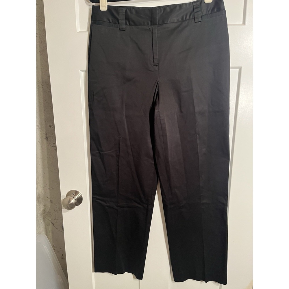 Talbots Petites Stretch Pants Womens 10P Black Straight Leg Dress Pants